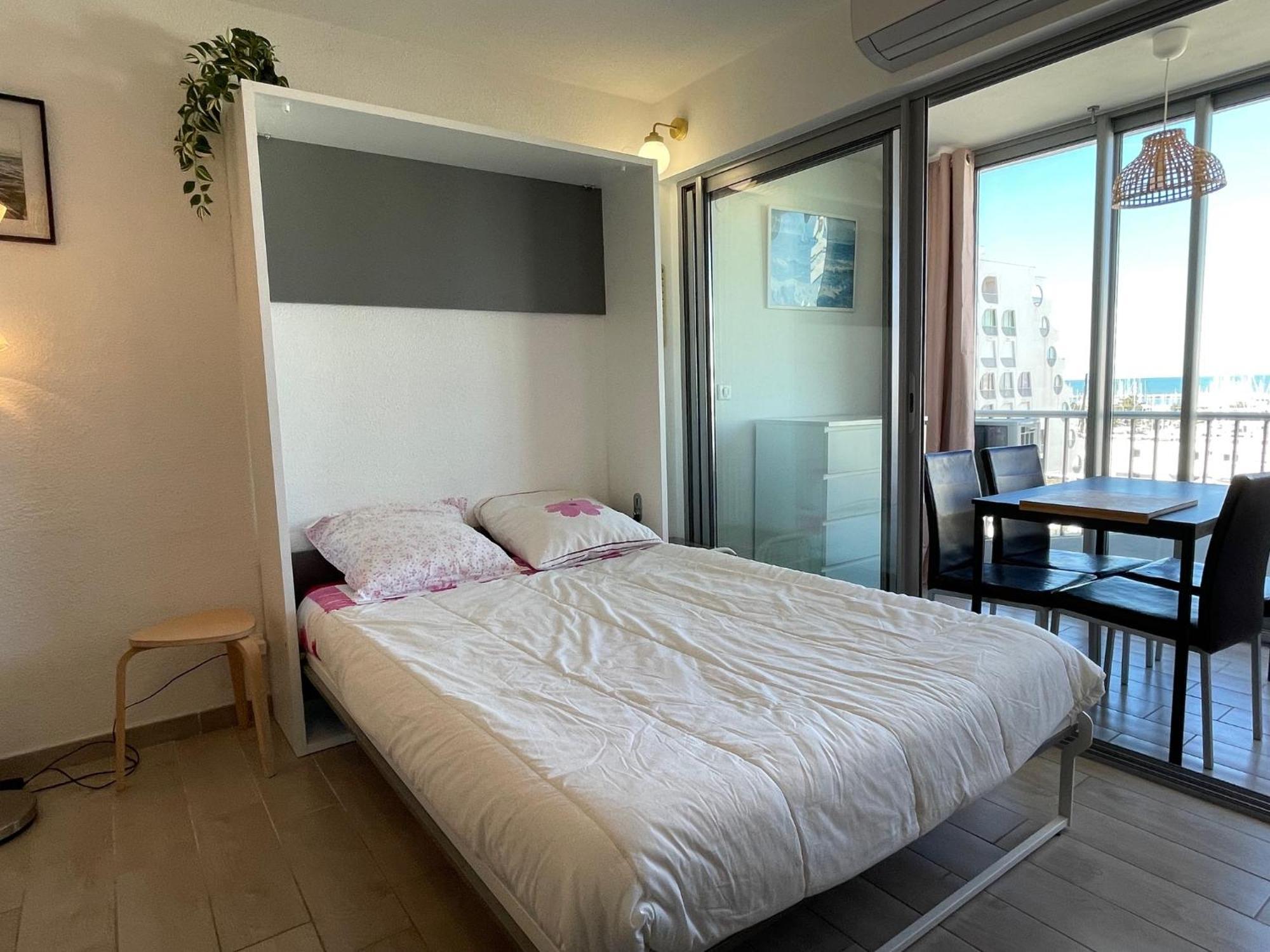 Studio 2-3 Pers Parking Clim Vue Port Et Mer Ла-Гранд-Мот Экстерьер фото
